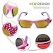 RIVBOS Rubber Kids Polarized Sunglasses With Strap Glasses Shades for Boys Girls Baby and Children Age 3-10 RBK002 （Pink Mirror Lens）
