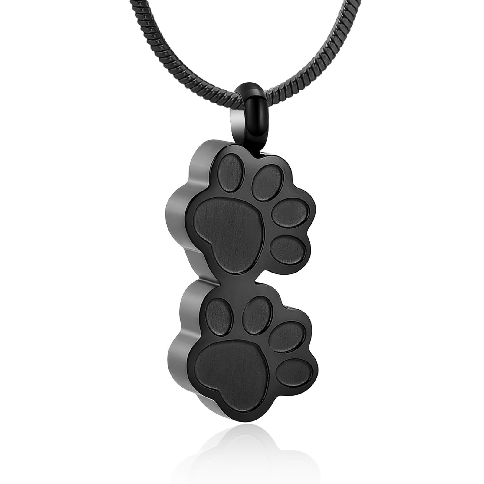 Pet Cremation Jewelry for Ashes Dog Memorial Locket Cremation Keepsake Urn Necklace for Pet Dog Cats (Black)