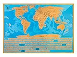 Premium World Scratch Map Poster, Individual States of the US Scratch Map, Deluxe World Travel Map with all Oceans included, Ideal Gift for Men and Women, Includes Bonus Scratch Pen