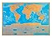 Premium World Scratch Map Poster, Individual States of the US Scratch Map, Deluxe World Travel Map with all Oceans included, Ideal Gift for Men and Women, Includes Bonus Scratch Pen