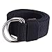 JINIU Web Belts for Men Casual Canvas Fabric Sport Belt Fully Adjustable D-ring Solid Color 1.5