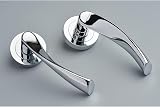 Designer Levers Marvel Lever on Rose Door Handle Polished Chrome Pair view 2