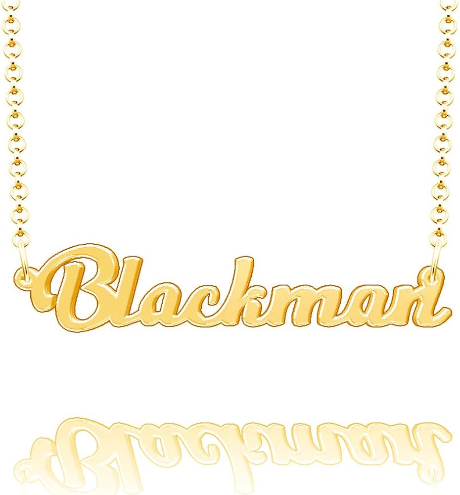 Good Price Cly Jewelry Personalized Last Name Necklace Custom Sterling Silver Blackman Plate Customized Gift For Family Choose Your Favorite Pulsosocial Com