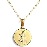Catholic Town stainless steel St Jude Thaddeus Medal Necklace with chain (Available in Gold and Silver colors)