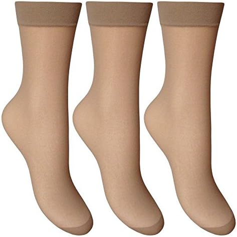 6 Pair Smooth Anklets Ankle Pop Trouser Socks Comfort Top 15 denier size 4-7