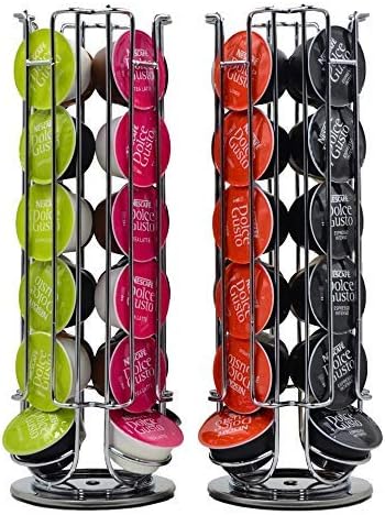 Coffee Pod Holder Rotating Rack Coffee Capsule Stand Capsules Storage for 24 PCS Dolce Gusto Capsule