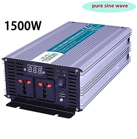 creatorele 1500W DC12V to AC220V 50hz Pure Sine Wave Off grid Solar Power Inverter LED Display