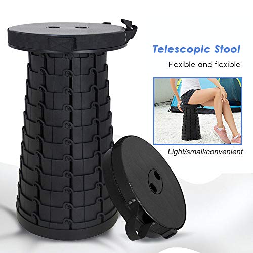 Portable Telescoping Stool, Folding Camping Stool Seat, Sturdy Lightweight Retractable Folding Stools for Fishing,BBQ, Hiking Traveling, Outdoor Activities,Max Load 330lbs