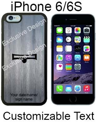 Horoscope Libra Wood Custom Personalized Case/Cover/skin for iPhone 6 / 6S - Black - Rubber Case (Ships from CA)