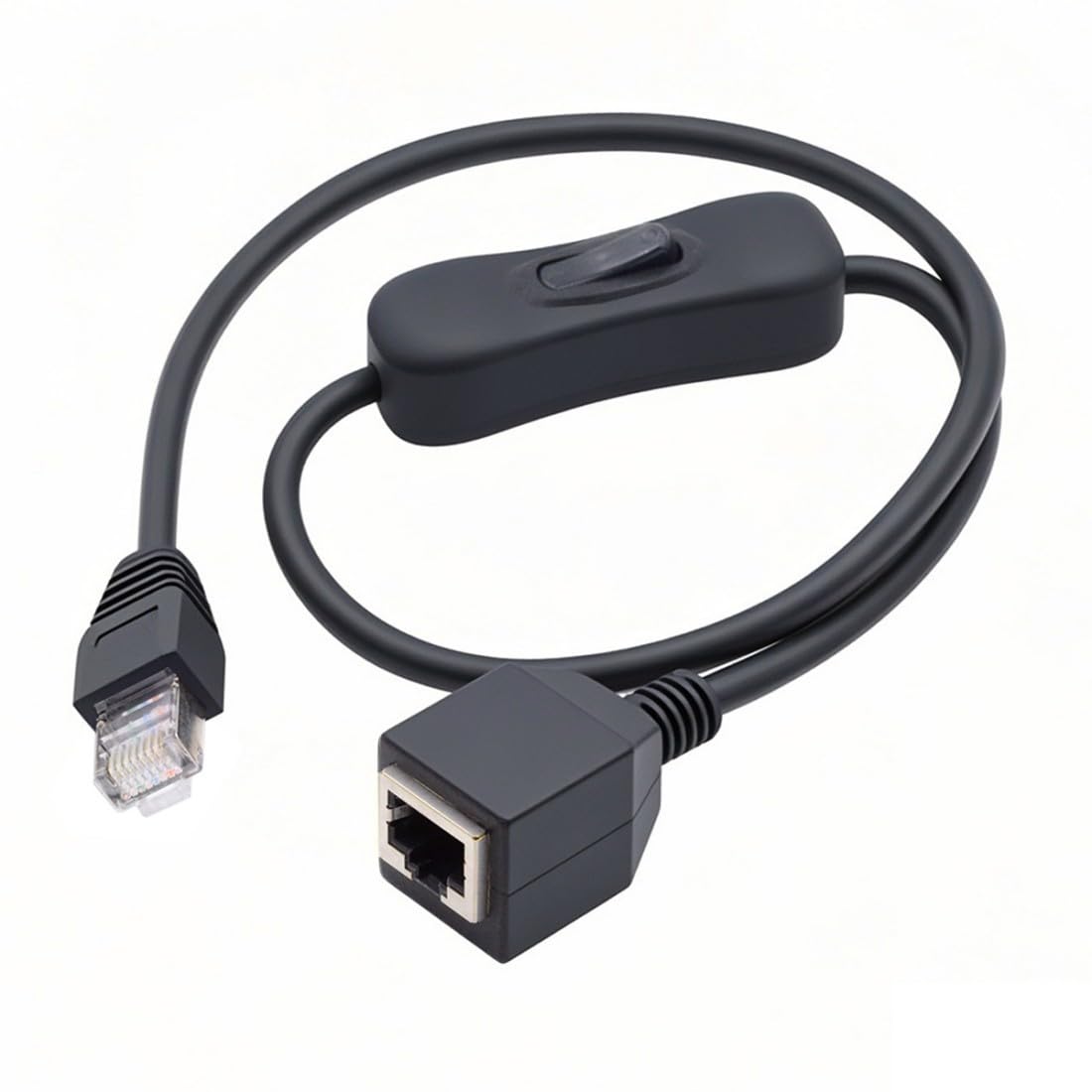 Photo 1 of chenyang RJ45 Switch Extension Cable,CAT6 RJ45 Male to Female with On/Off Switch Button Ethernet Network Extension Cable 1.97FT/0.6M