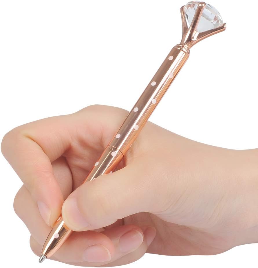 YANSHON 4PCS Diamond Ballpoint Pen Crystal Ball Pen Retractable Ball Point Pen with Black Ink 1.0mm Medium Nib + 4PCS Blue Refills - Image 5
