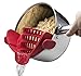 Kitchen Gizmo Snap 'N Strain Strainer, Clip On Silicone Colander, Fits all Pots and Bowls - Red