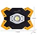 sunzone LED Work Light 20 Watt 1200 Lumens FloodLight Outdoor Camping Fishing Spotlights Searchlight Built-in Rechargeable Lithium Batteries Lamp with USB Ports (6006 Yellow)
