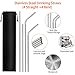 11 Packs Collapsible Reusable Drinking Straws Set, 3 Telescopic Stainless Steel Metal Straw with Case, 8 Dishwasher Safe Long Straws for 30oz 20oz Tumbler Cups, Include Cleaning Brushes & Pouch