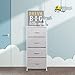 mDesign Tall Dresser Storage Tower Stand with 4 Removable Fabric Drawers - Steel Frame, Wood Top Organizer for Baby, Kid, and Teen Bedroom, Nursery, Playroom, or Dorm, Spira Collection, Taupe/Natural