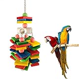 Mrli Pet Large Parrot Chew Toy for Cockatoo Budgies Parakeet Cockatiel Conure Lovebirds Cage Wood Toy
