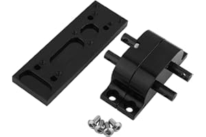 Pothyes Metal Alloy Transfer Case Gearbox Transmission with Mount Plate for Axial SCX10 D90 1/10 RC Crawler 1/14 Tamiya Tractor Truck Upgrade Parts (Black)