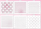 Cookie Stencil set Basic, 6 pcs: hearts, pears, ruler, chevron, tweed, stars, buffalo plaid