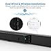 Soundbar, 36-Inch 4 Speakers Strong Bass TaoTronics Sound Bar Wired and Wireless Bluetooth Audio Speakers for TV (Home Theater Surround Sound, Included Optical Cable, Remote Control)