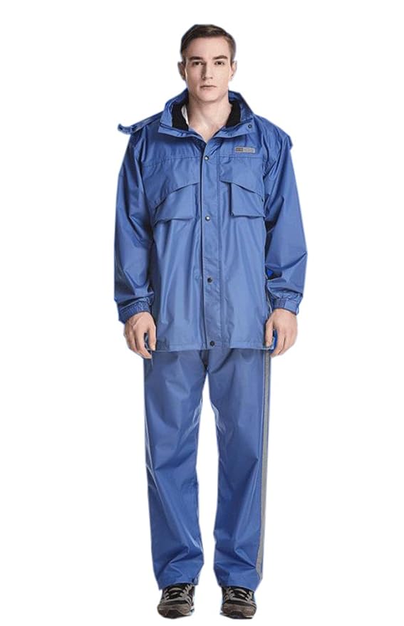 Icegrey Erwachsenen Wasserabweisend Regenanzug Jacke & Hose Regenjacke Regenkombination Regencape Regenbekleidung Mit transpa