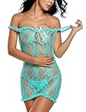 Avidlove Sexy Mesh Babydoll Lingerie Lace Chemise & Thong Set