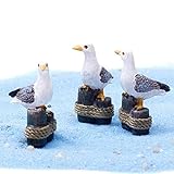 Danmu 3pcs Mini Resin Seagulls Miniature Plant Pots Bonsai Craft Micro Landscape DIY Decor