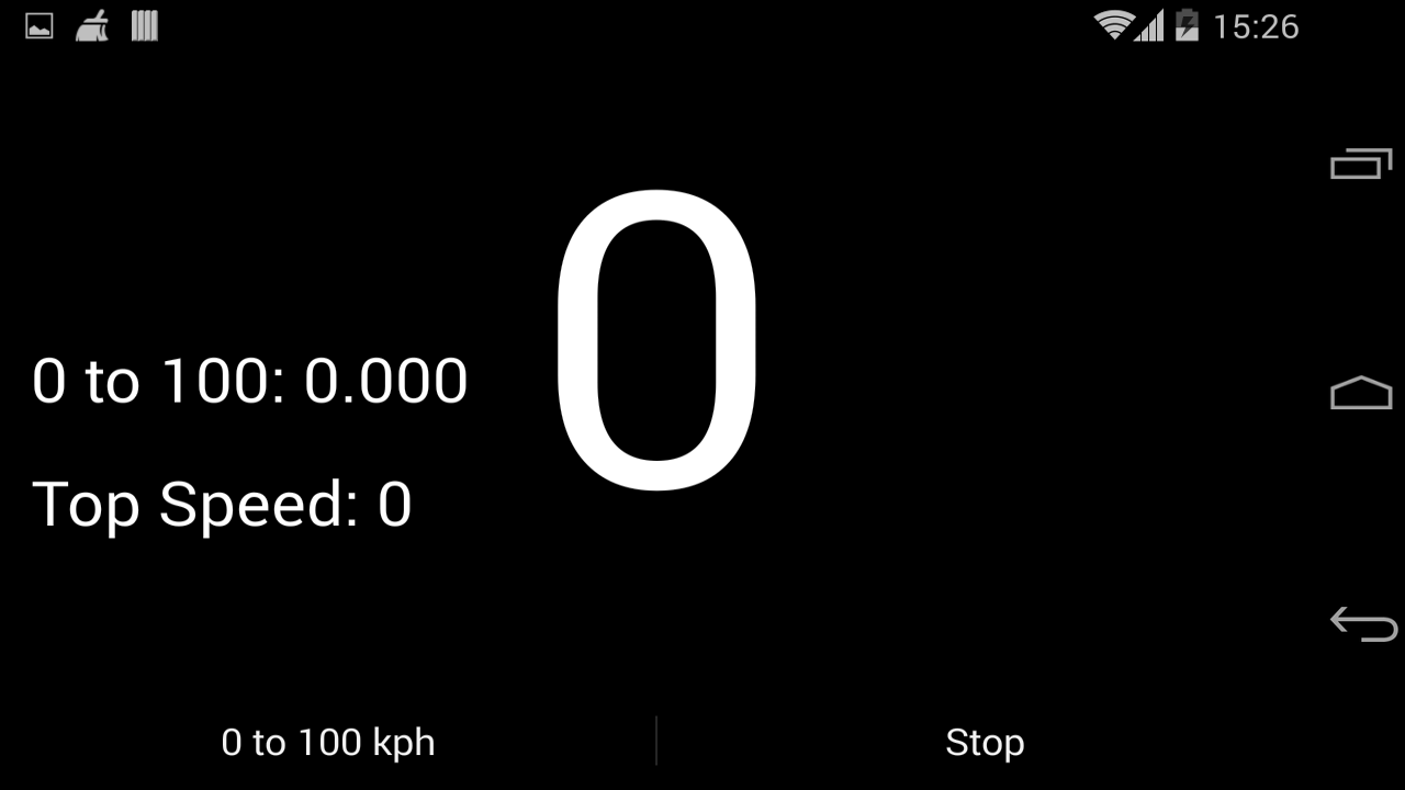 Speedo: 0 to 100 kph