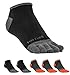 FUN TOES Men's Toe Socks Lightweight Breathable-Value 6 PAIRS Pack- Size 10-13 (3 Black/ 3 Grey)