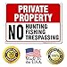 Private Property No Hunting Fishing Trespassing Sign, (2 Pack) 10x14 Inches, Rust Free .040 Aluminum, Fade Resistant, Made in USA