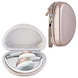 Canboc Shockproof Carrying Case for Beats Solo2 Wireless On-Ear Headphones, with Space for Cable, Parts and Accessories, Protective Storage Travel Bag Pouch Box, Rose Gold