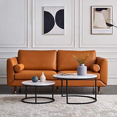 Buy Nlager Round Nesting Coffee Tables Set For Living Room White Modern Nesting Tables Sofa Side Nest Of Tables End Tables For Bed Room Set Of 2 With Solid Metal Frame For Small Space