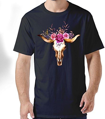 Cow Skull With Flower Men's Essential Short-Sleeve T-Shirt S