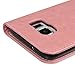 Mavis's Diary Galaxy S7 Edge Wallet Case Fashion Floral Butterfly Embossed PU Leather Magnetic Flip Cover Card Holders & Hand Strap for Samsung Galaxy S7 Edge with Bling Dust Plug & Pen (Pink)