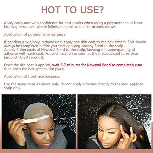 Isheeny Hair Replacement Adhesive 38 ML Safe Nontoxic Invisible Bonding Glue For Poly and Lace Hairpiece, Wig, Toupee Systems - Thumbnail 6