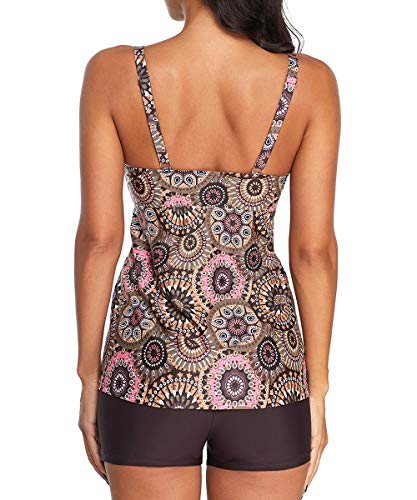 Durio-Tankini-Damen-Bauchweg-Badebekleidung-Zweiteiliger-Badeanzug-mit-Hot-Pants