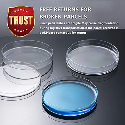 30 PCS Petri Dish Set with Lids - 90mm x 15mm - Vented - Plastic, Sterile Petri Dishes with 30 Plastic Transfer Pipettes (3mm) - Perfect Kit for School Science Fair Project and Party