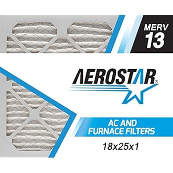 Aerostar 18x25x1 MERV 13, Pleated Air Filter, 18x25x1, Box of 6, Made in The USA