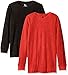 American Hawk Big Boys' 2 Pack: Long Sleeve Thermal Tops, Black/Red, 10/12