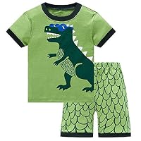 ZFBOZS Boys Pajamas 4T Dinosaur PJs for Toddler Summer Cotton Shorts Little Kids Clothes 2-Piece