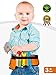 Top Race¬Æ 10 Piece Tool Belt, Thick Fabric Kid Tool Belt with Solid Wooden Baby Tools Construction Role Play Set - Kid Tools Baby Tool Belt Toys for Toddler Boys