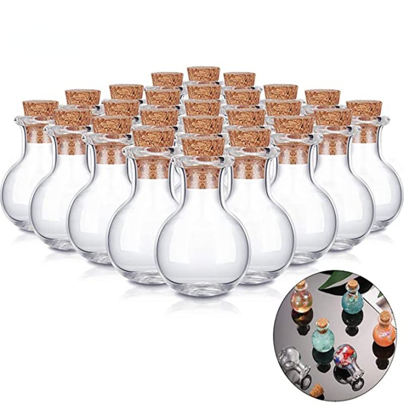 Set of 30 Mini Glass Bottles with Corks, Small Bottles Test Tube, Spice Jars, Glass Containers, for DIY Decoration