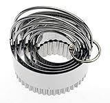 My Kitchen Mate Stainless Steel Heavy Duty Biscuit Cutters with Fluted Edge, Set of 5 - Easy Grip Handles - Best Cutters For Cookies, Scones, Pizza Dough, Bread Dough and English Muffins