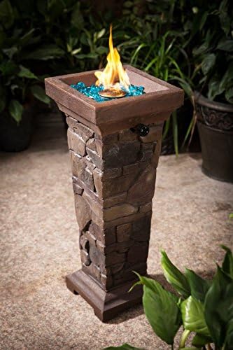 Callow Retail Cobble Stone Gas Fire Pit Column And Outdoor Patio