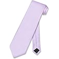 Vesuvio Napoli NeckTie Solid Lavender Purple Color Men's Neck Tie, Lavender Light Purple, One Size