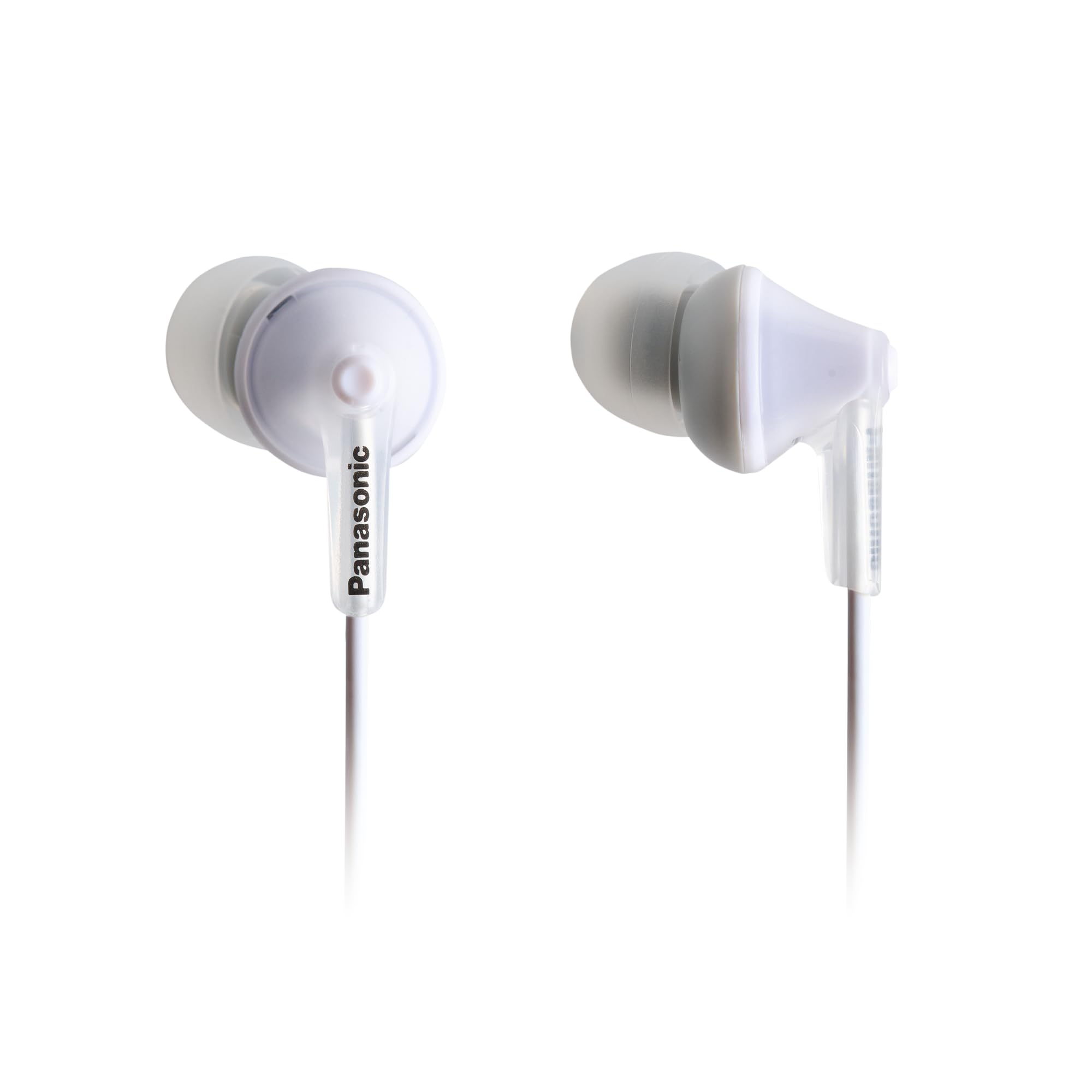 Panasonic RP-HJE125E-W ErgoFit Wired Earbuds, Canal-Type In-Ear Headphones, Custom-Fit Earpieces, 1.1m Cord, 3.5mm Jack, White
