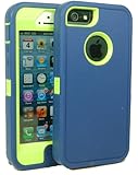 BeautyChase(TM) Iphone5/5s Defender Body Armor Case Comparable to Otterbox Defender Series (navy/green)