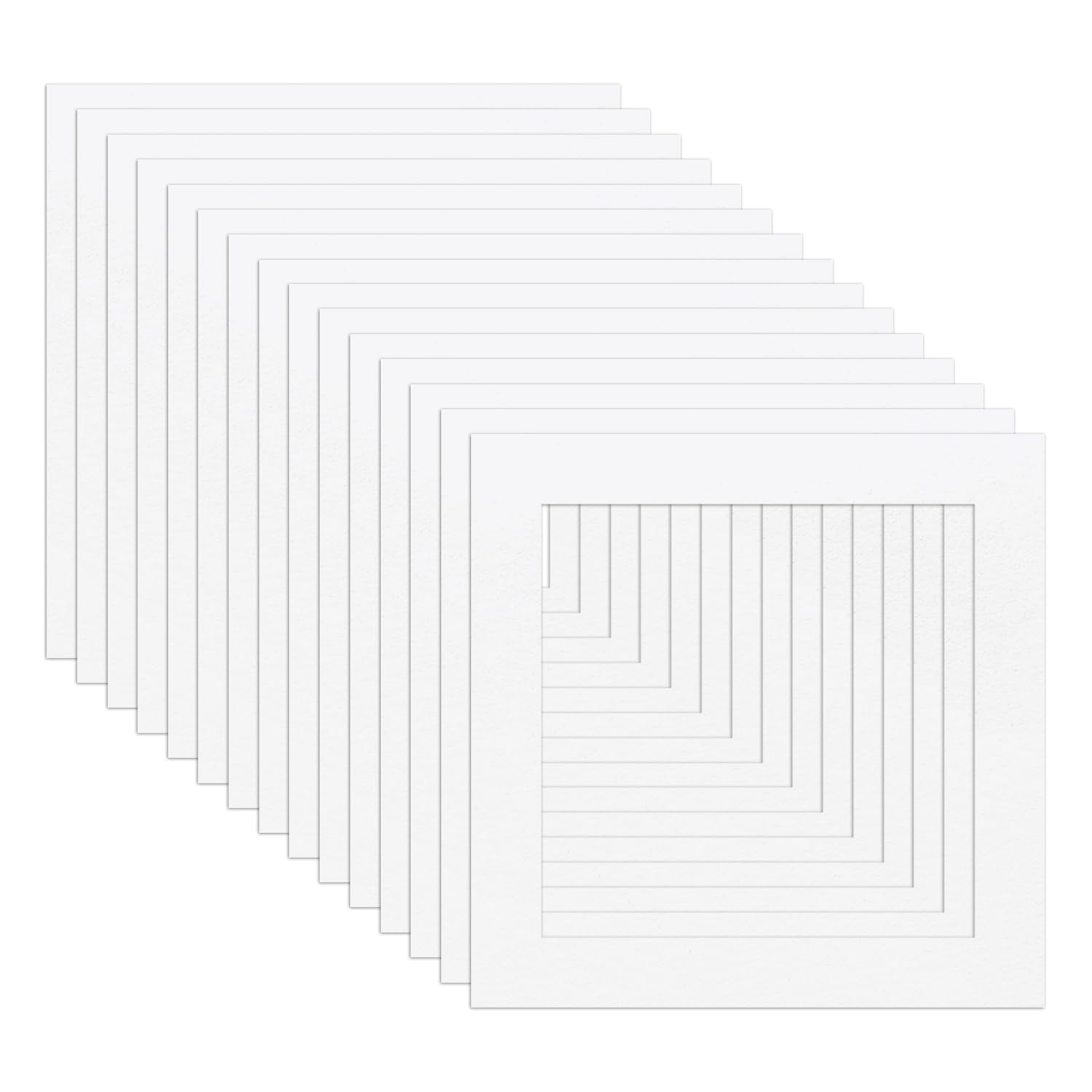 15 Pieces of White Paper Frames, Picture Installation, DIY Photo Frame Materials, Home and Office Decoration, Suitable for Art and Photo Display (White)