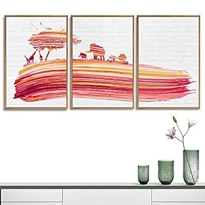 3 Piece Framed Canvas Wall Art for Living Room, Bedroom Abstract Tree Canvas Prints for Home Decoration Ready to Hang - 16"x24"x3 Panels