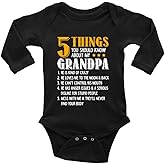 5 Things About My Grandpa Baby Boy Girl Onesie Newborn Organic Bodysuit Romper