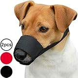 CollarDirect Adjustable Dog Muzzle for Small Medium Large Dogs Set of 2PCS Soft Breathable Nylon Safety Dog Mouth Cover Anti Biting Barking
